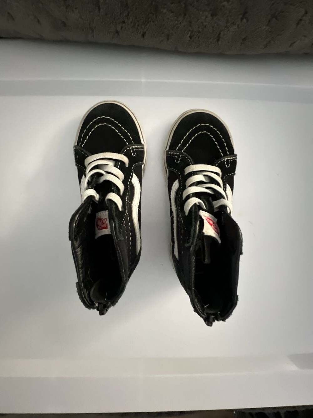 Vans Sk8-Hi Zip Black White Toddler Skate High Sneakers
